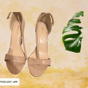 Nude Ankle Strap Patent Wedges